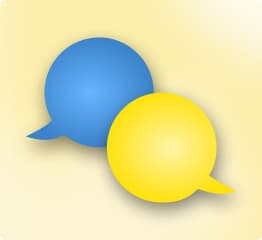 Жовта і блакитна хмарки для тексту